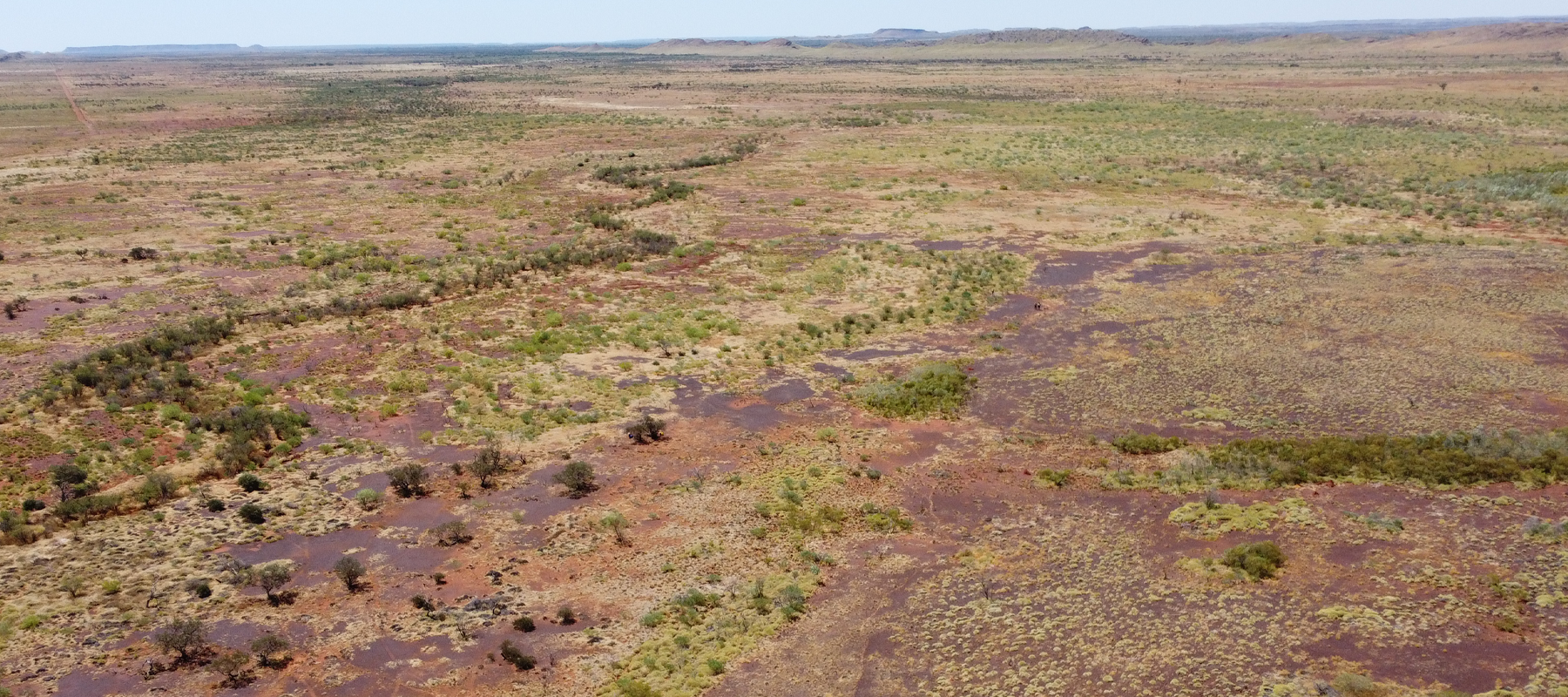 Aerial view of open outback country