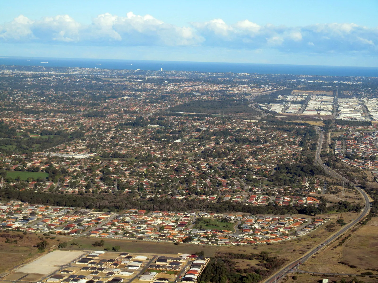 Aerial view of Beechboro and Caversham in Perth's north-east suburbs