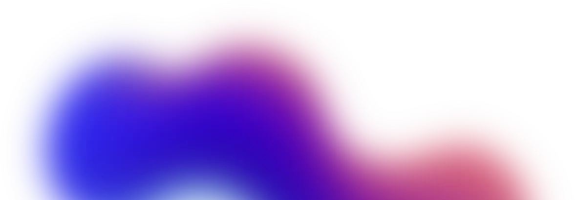 Abstract cloud-like shape with gradient colors blending from blue on the left to pink on the right.
