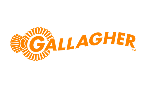 Gallagher brand logo with stylized orange text and circular graphic element.