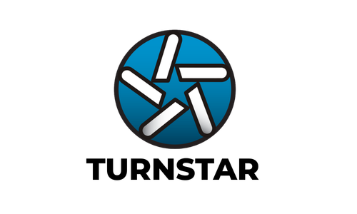 Blue circle with a white five-pointed star formed by five elongated rounded rectangles.