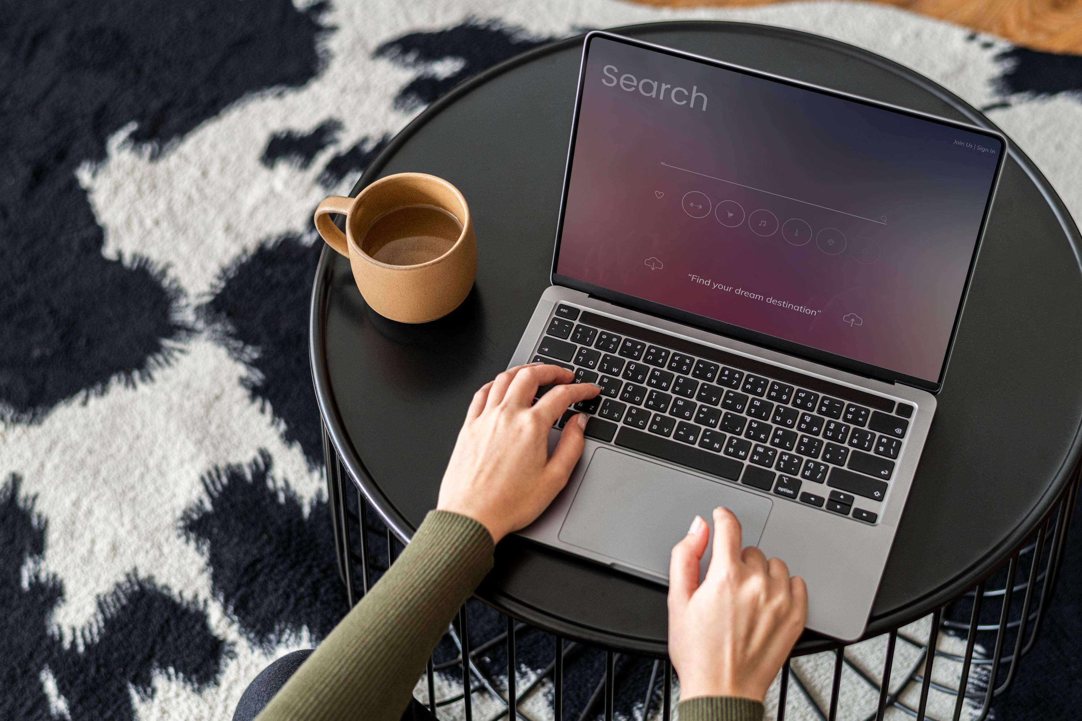 Person working on laptop