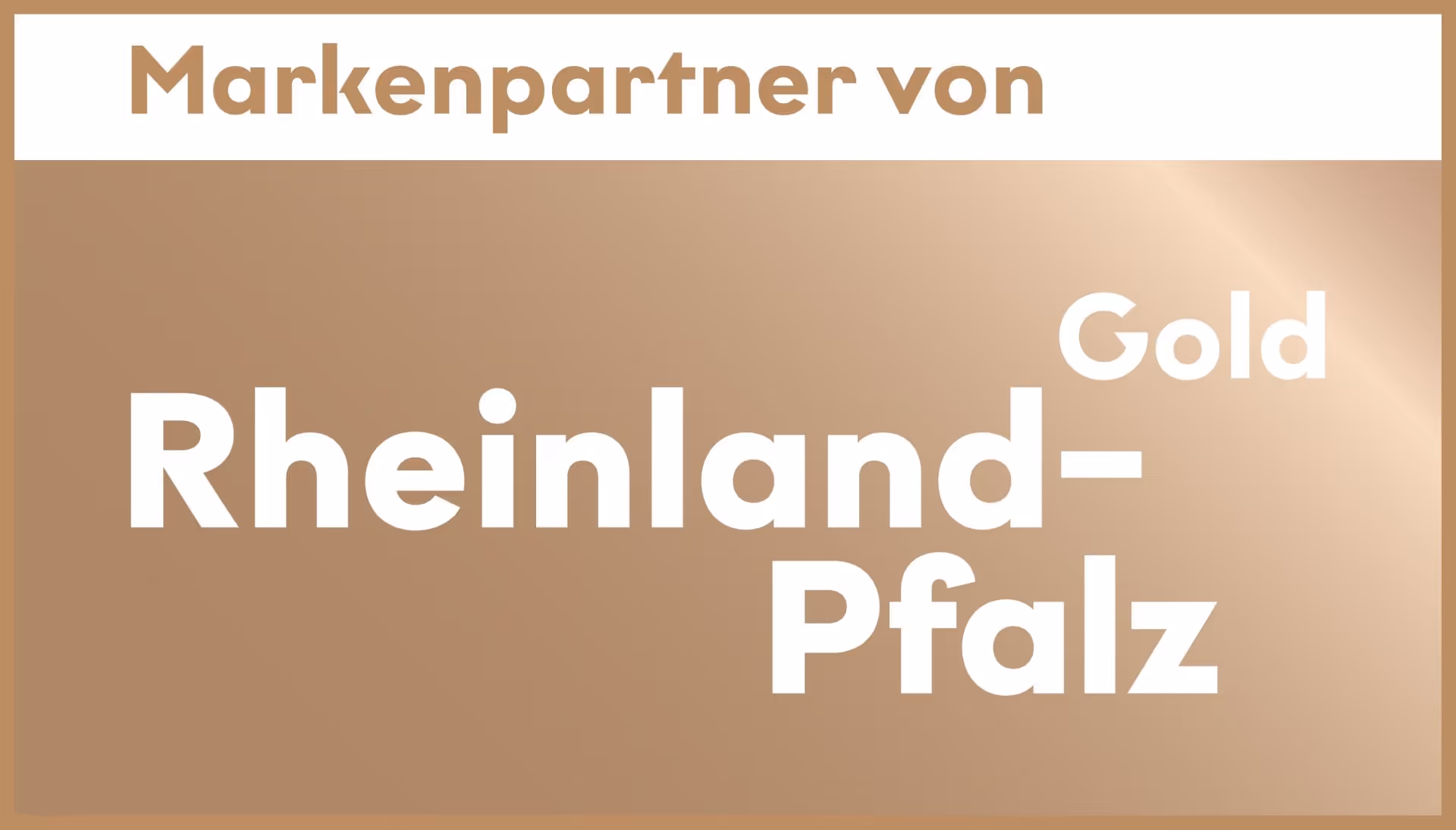 Markenpartner von Rheinland-Pfalz Gold logo on gradient background