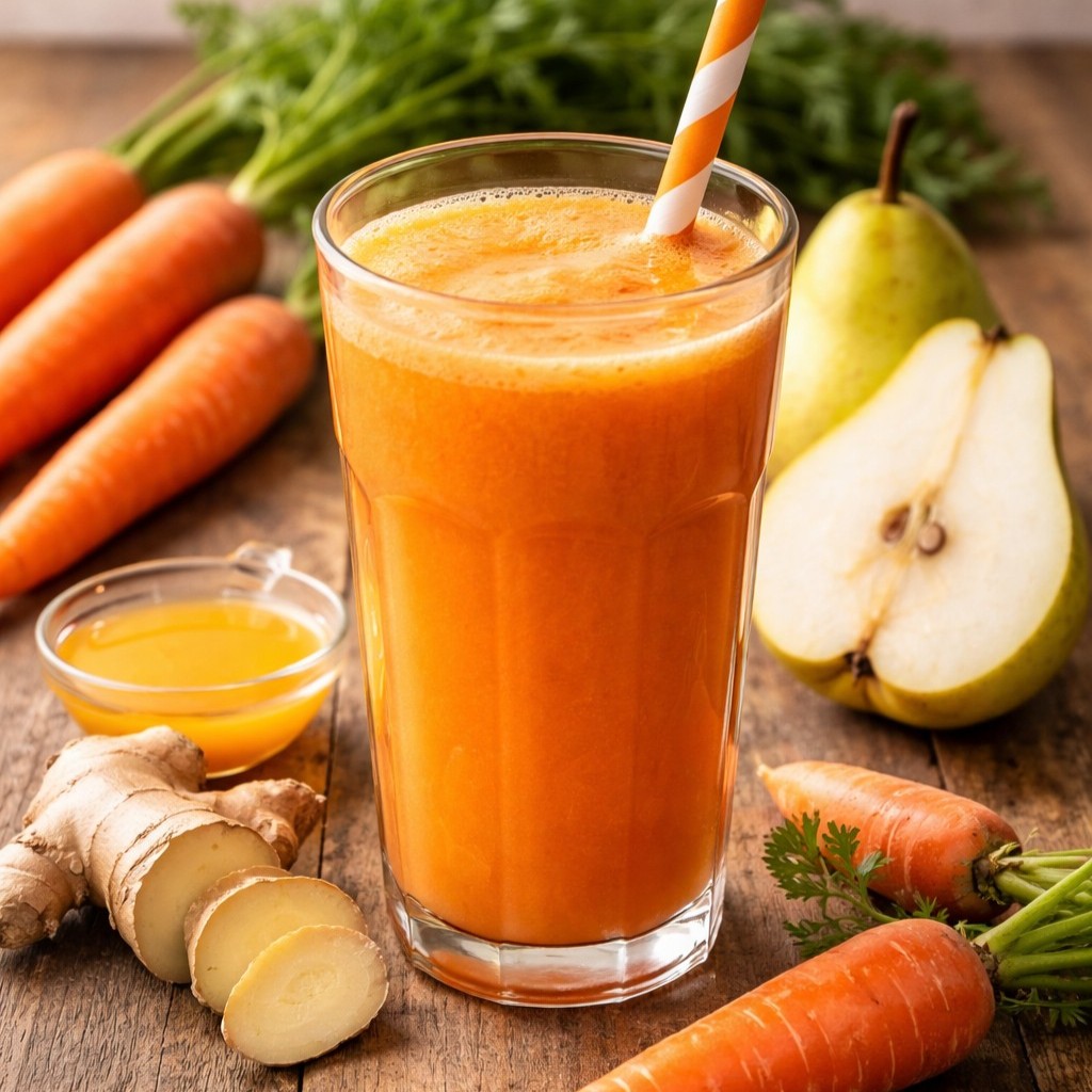 Fastensaft aus Karotte, Birne und Ingwer