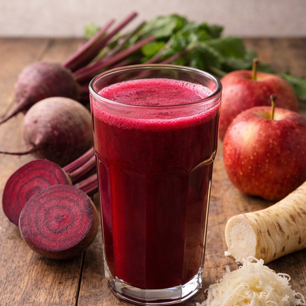 Fastengetränk aus Rote Beete und Apfel