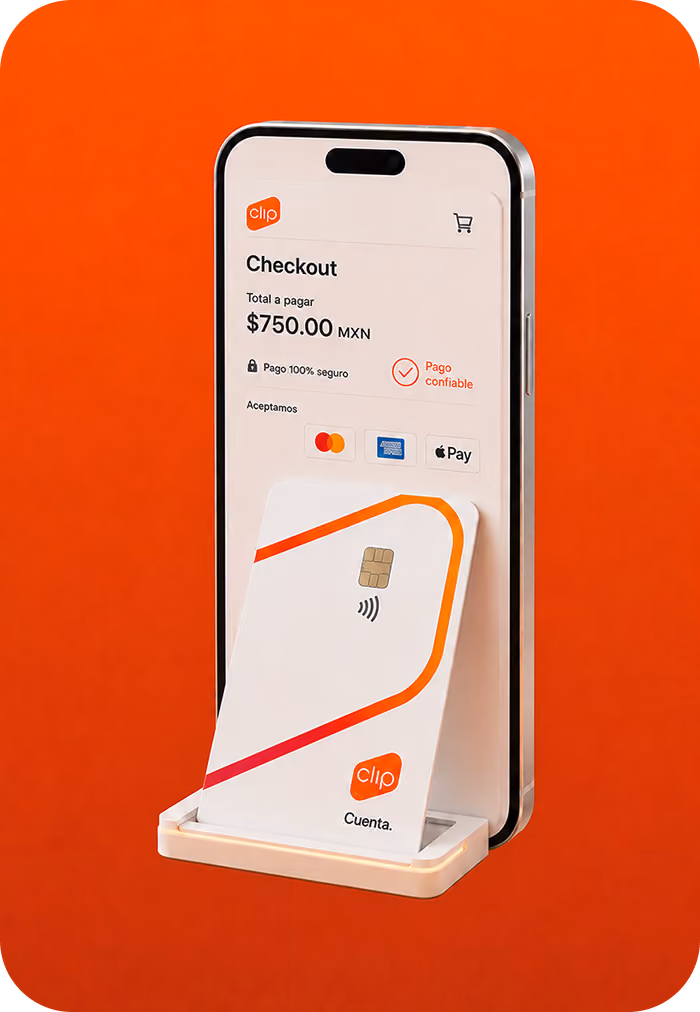 Checkout de Clip en un celular con un pago de $750.00 MXN