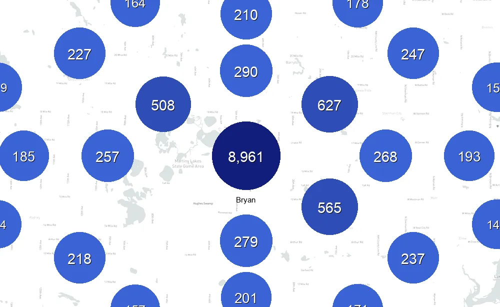 Map of Instawork staffing coverage in Bryan