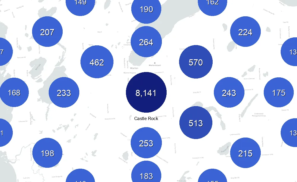 Map of Instawork staffing coverage in Castle Rock