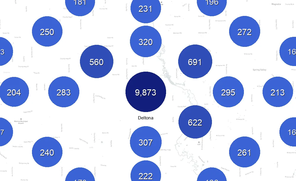Map of Instawork staffing coverage in Deltona