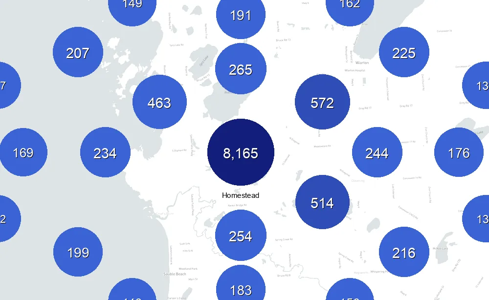 Map of Instawork staffing coverage in Homestead