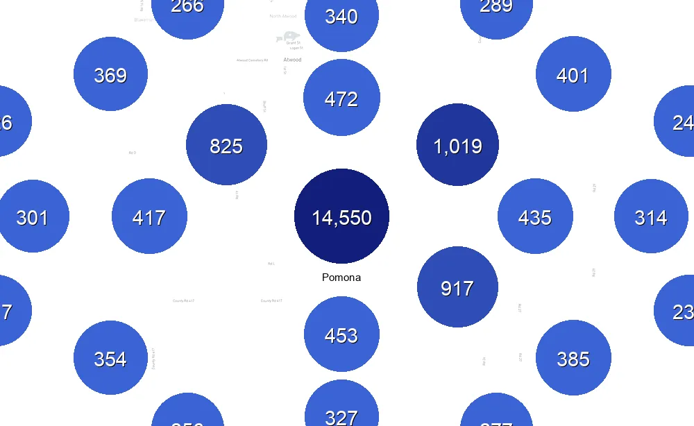 Map of Instawork staffing coverage in Pomona