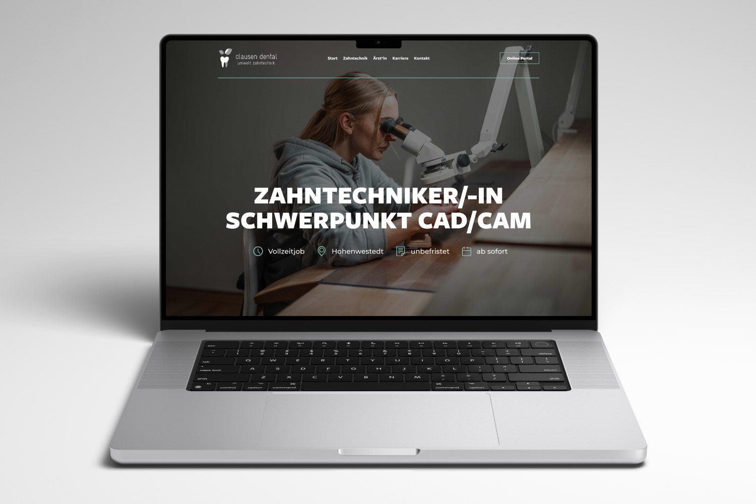 Webdesign Beispiel für einen Zahntechniker