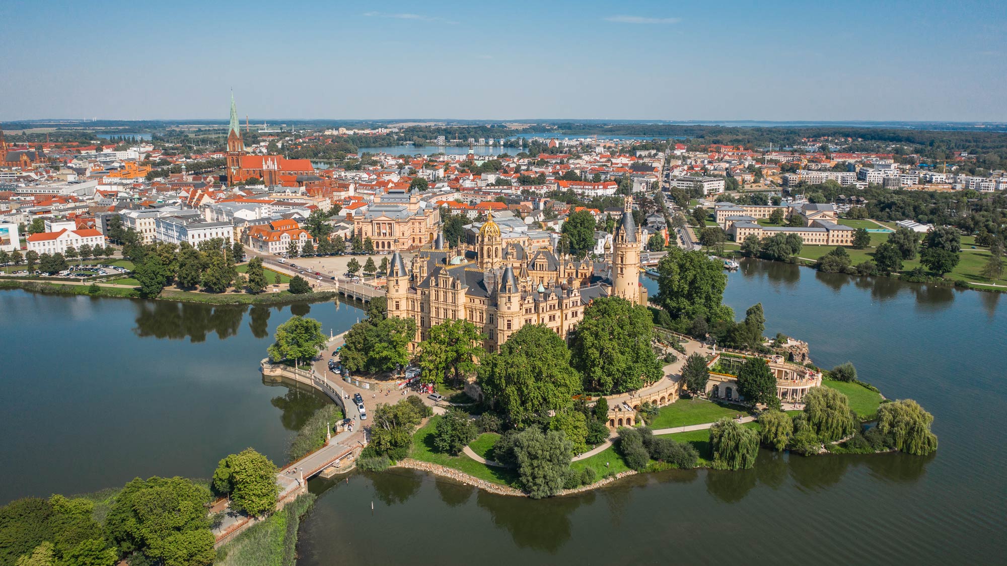 Luftaufnahme von der Stadt Schwerin