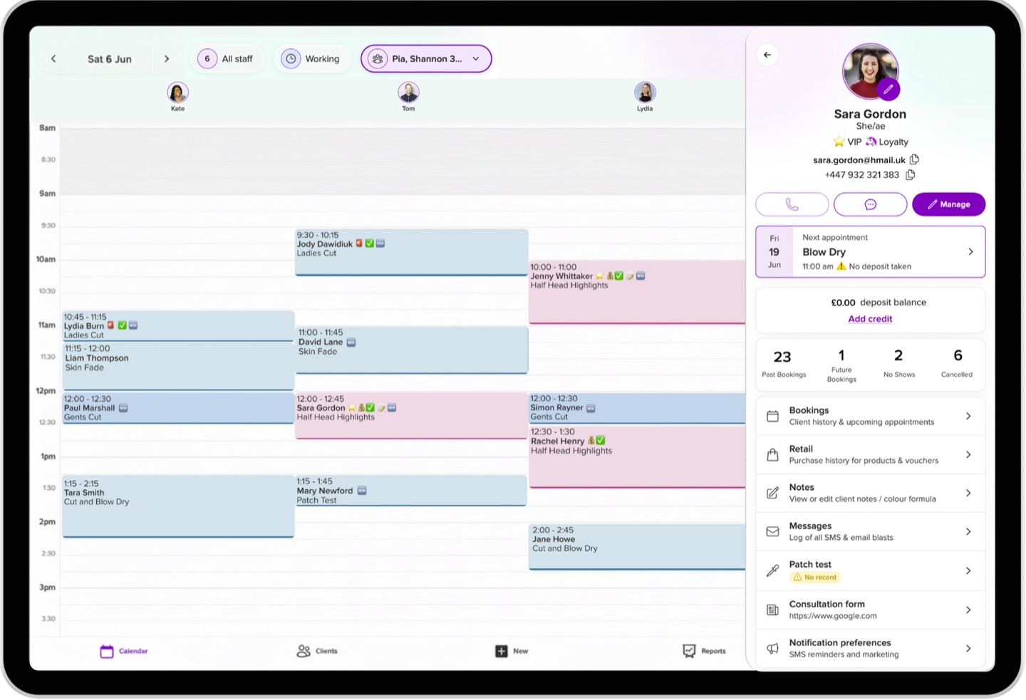 Team calendar view in Slick