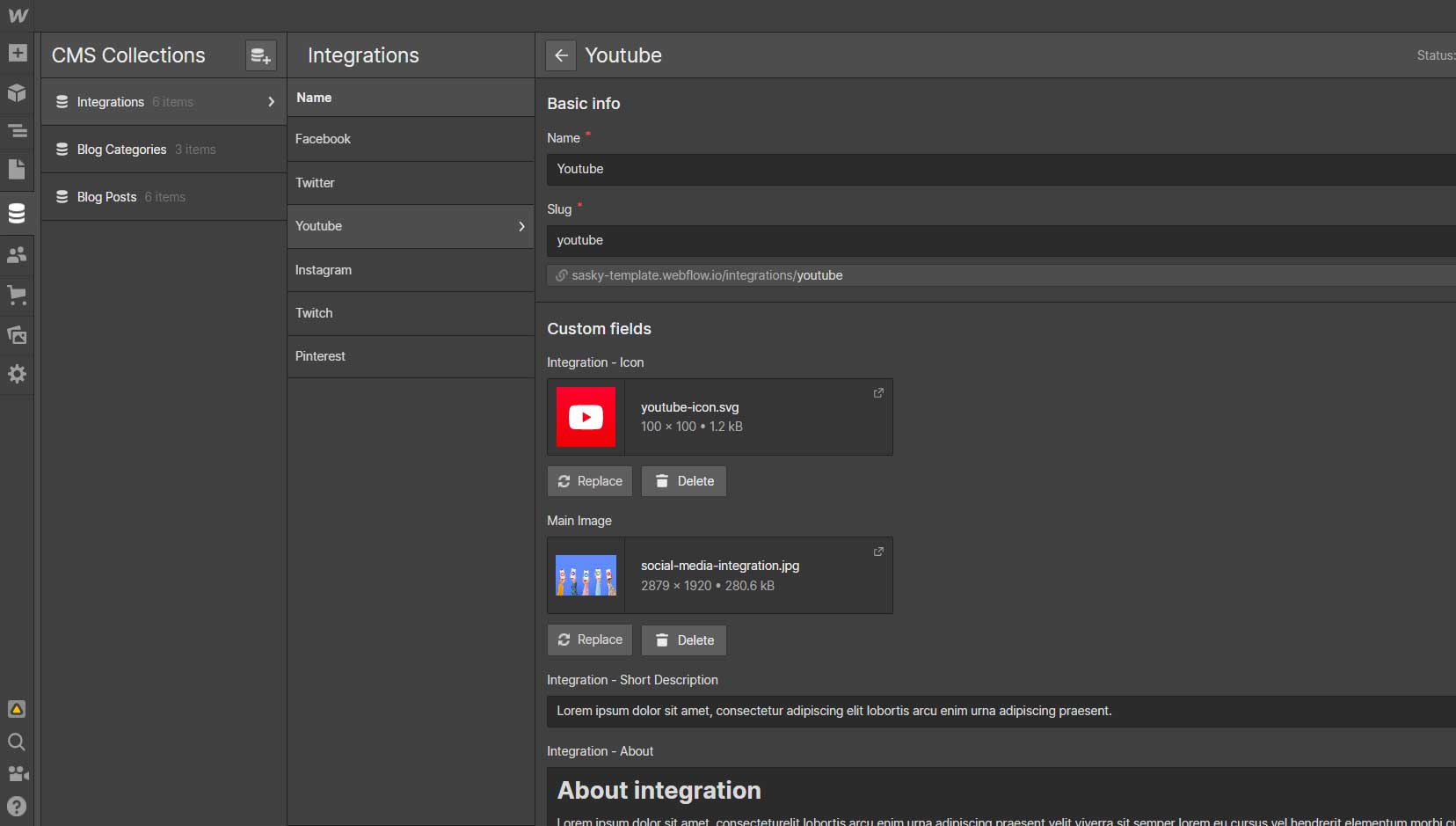 CMS - Sasky Webflow Template