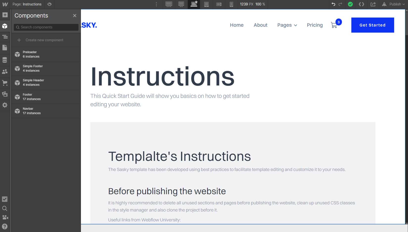 Components - Sasky Webflow Template
