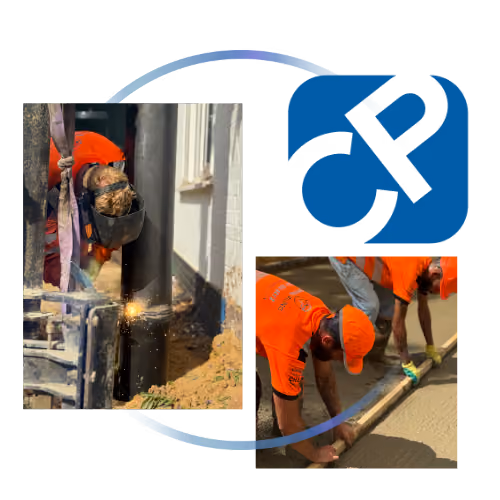 Team work at capital piling