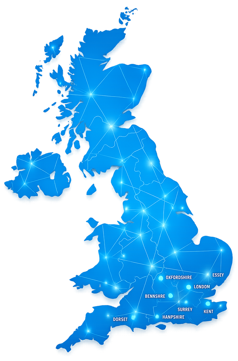 A map showing areas we cover