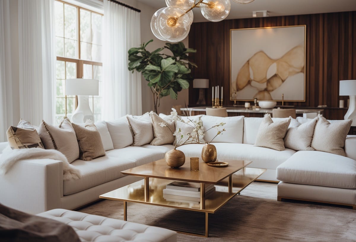 Modern and contemporary formal living room interior