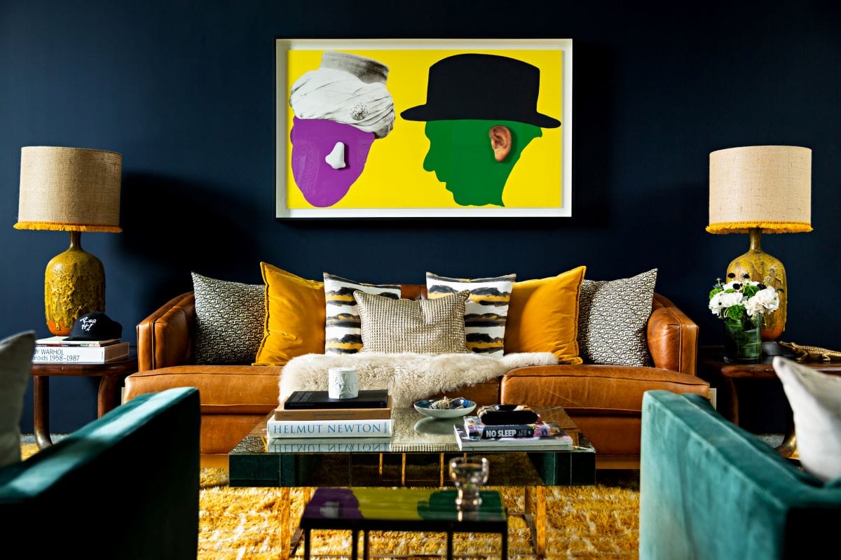Bold artistic formal living room