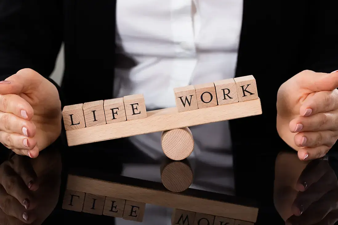 Woman trying to balance work and life but not able to