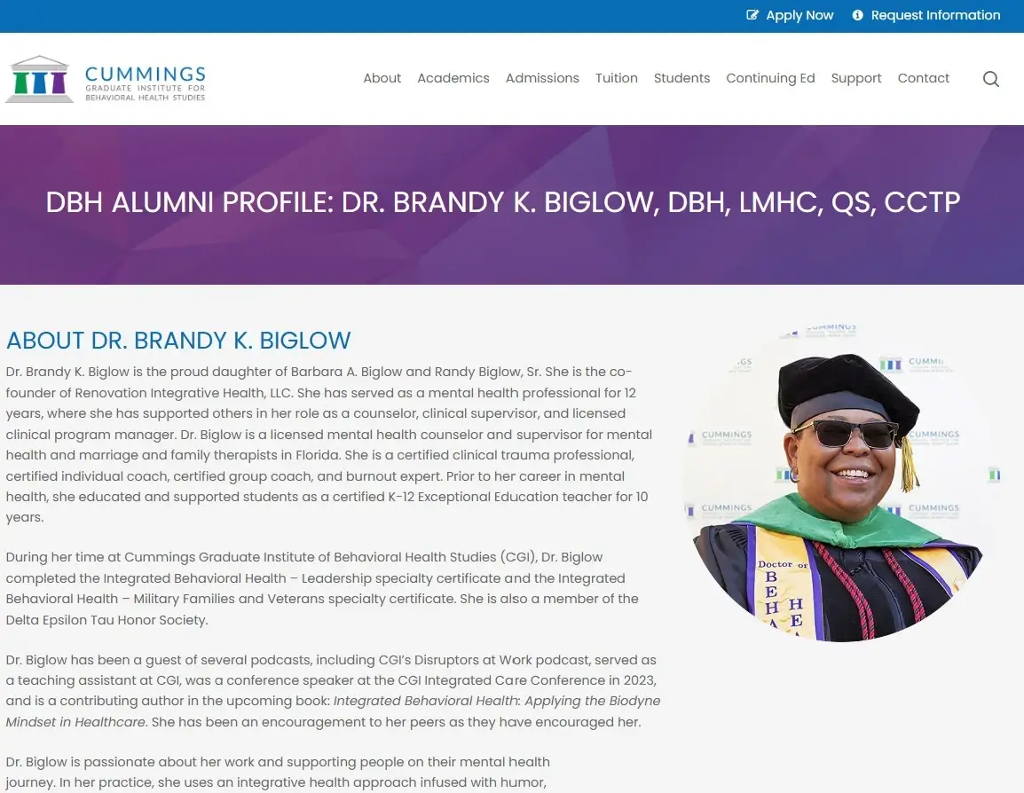 Harmony Conductor Dr. Brandy Biglow CGI alum profile