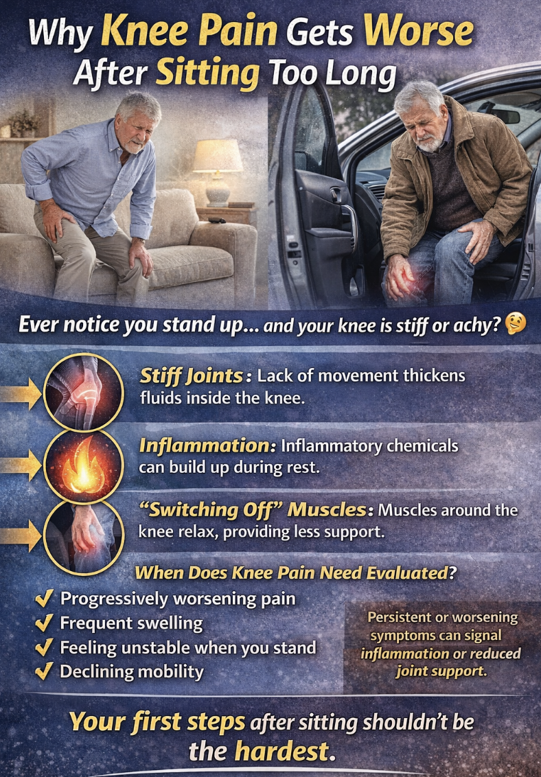 Why Knee Pain Often Gets Worse After Sitting Too Long