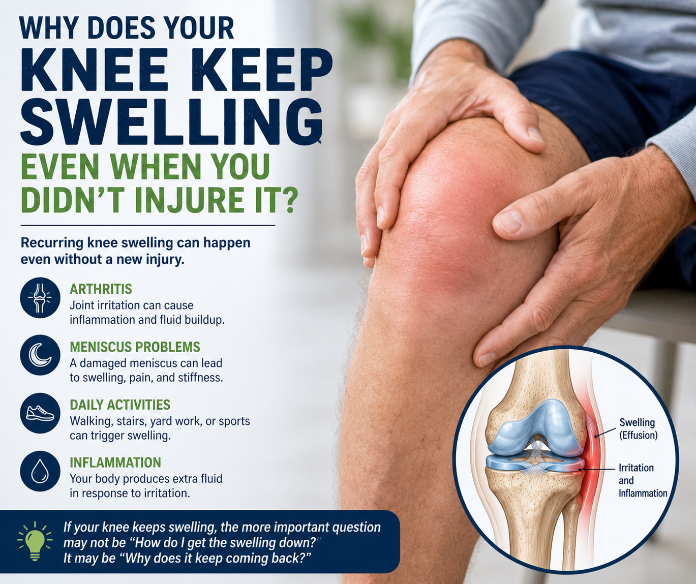 Why Does Your Knee Keep Swelling Even When You Didn't Injure It?