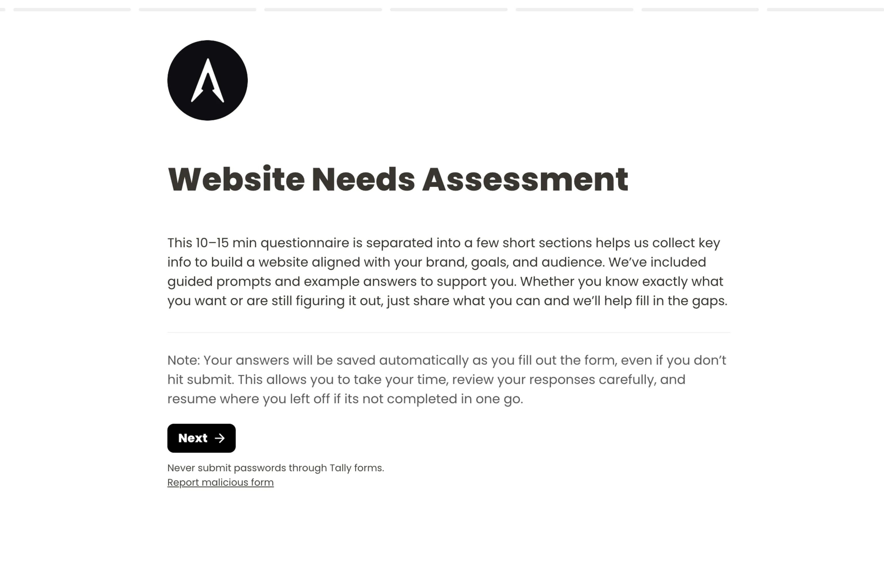 Website Needs Assessment