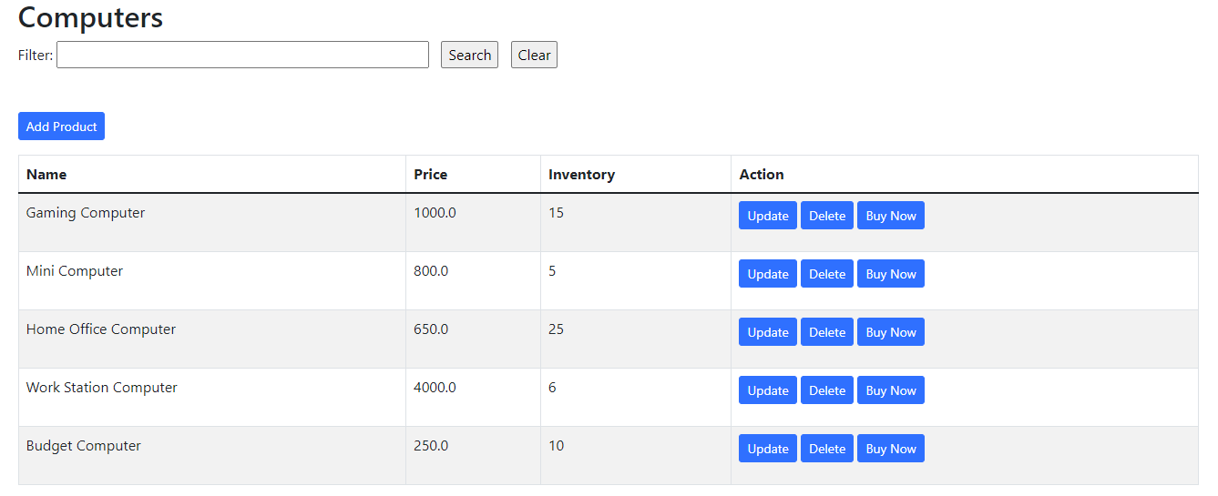 Manage computer parts inventory.