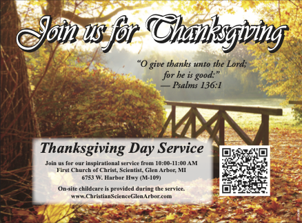 Thanksgiving Day Service 10-11am at 6753 W. Harbor Hwy (M-109)