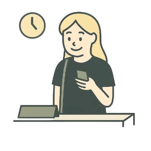 勤務当日に受付しているイメージ