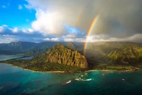 rainbow over kualoa