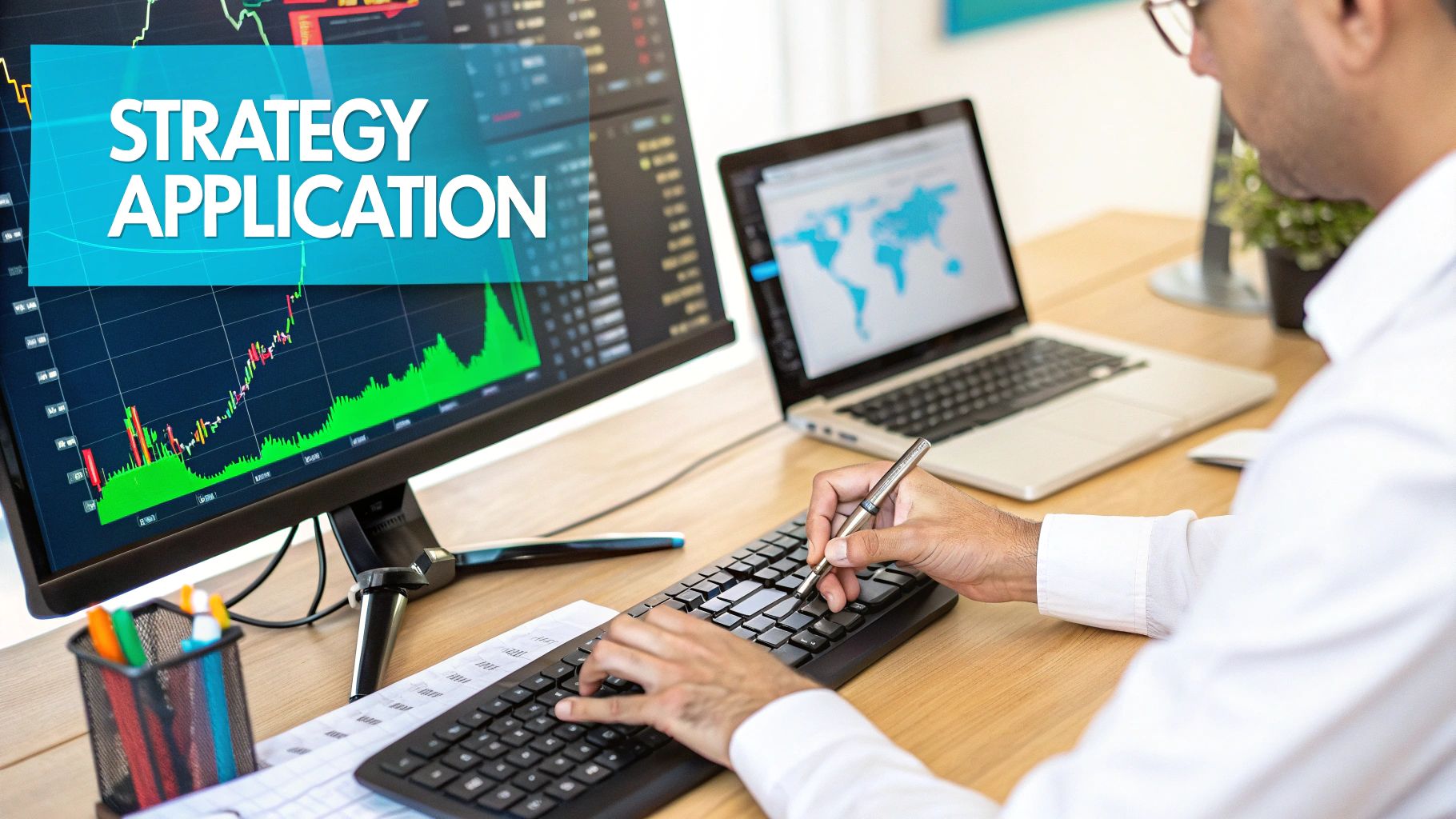 Screenshot of the EzAlgo interface showing support and resistance zones on a chart