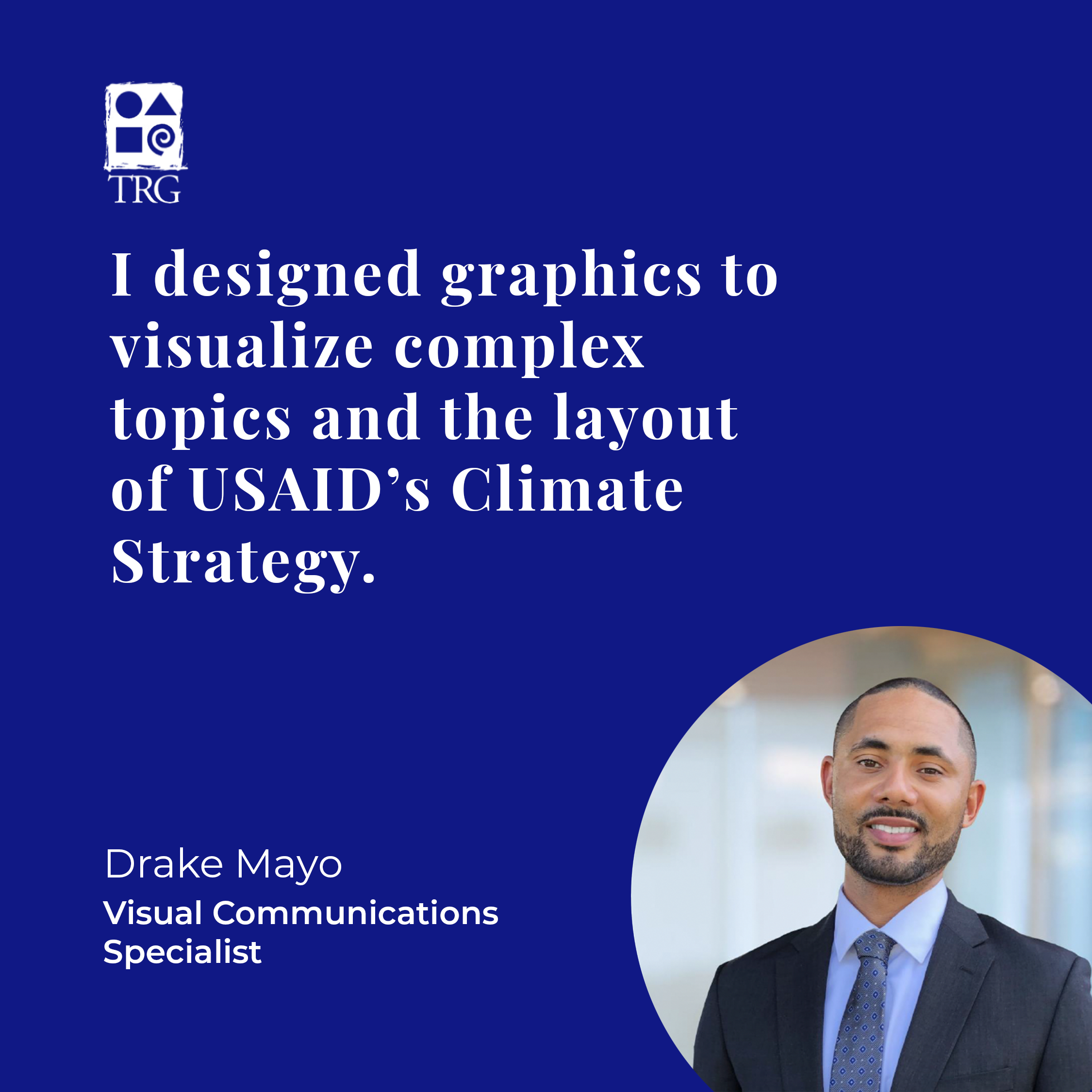 I designed graphics to visualize complex topics and the layout of USAID's Climate Strategy.