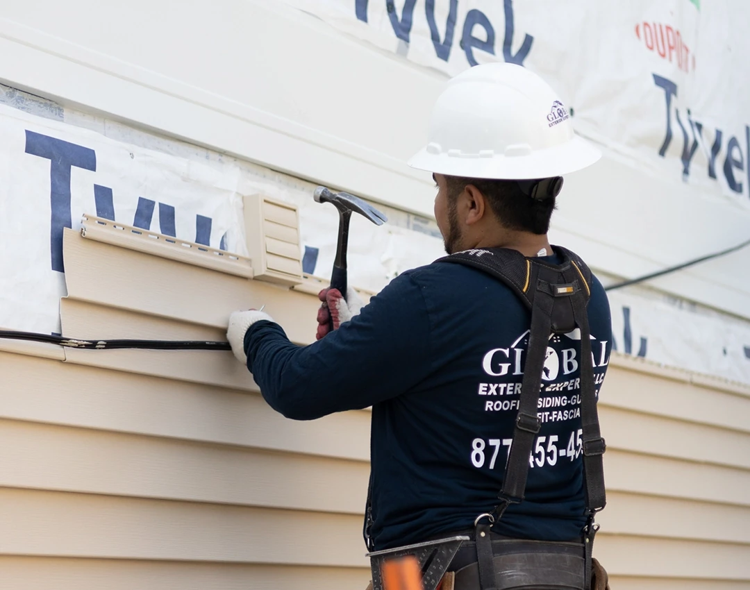 Siding installation in the works.