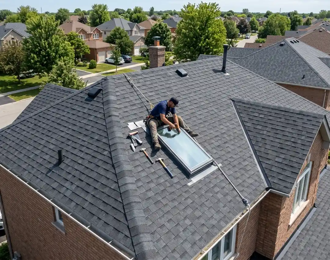 Skylight install in progress.