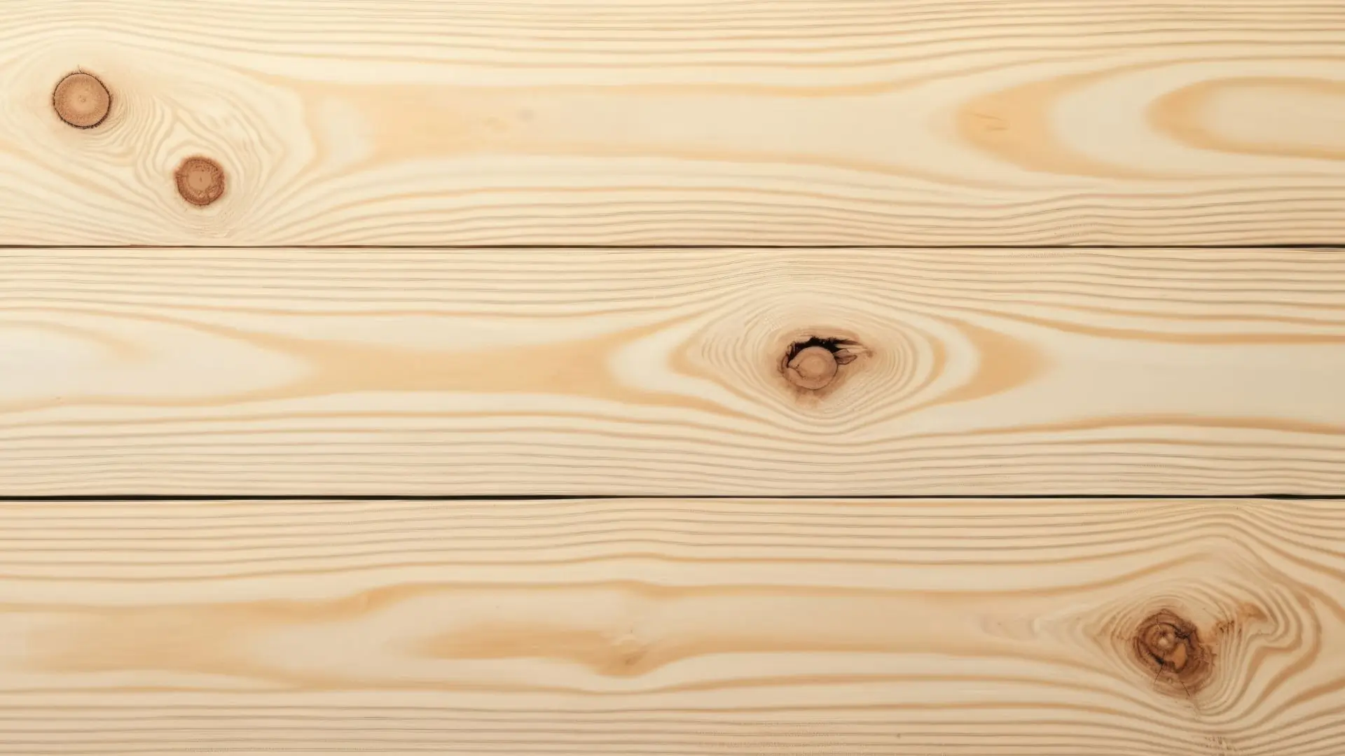 Off white and smooth spruce wood siding with small black knots