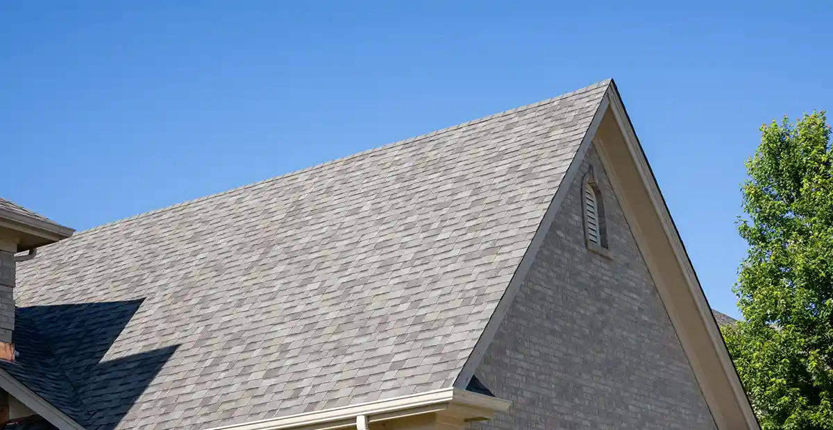 Asphalt shingles on roof.