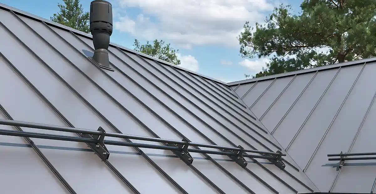 Standing seam metal roof.