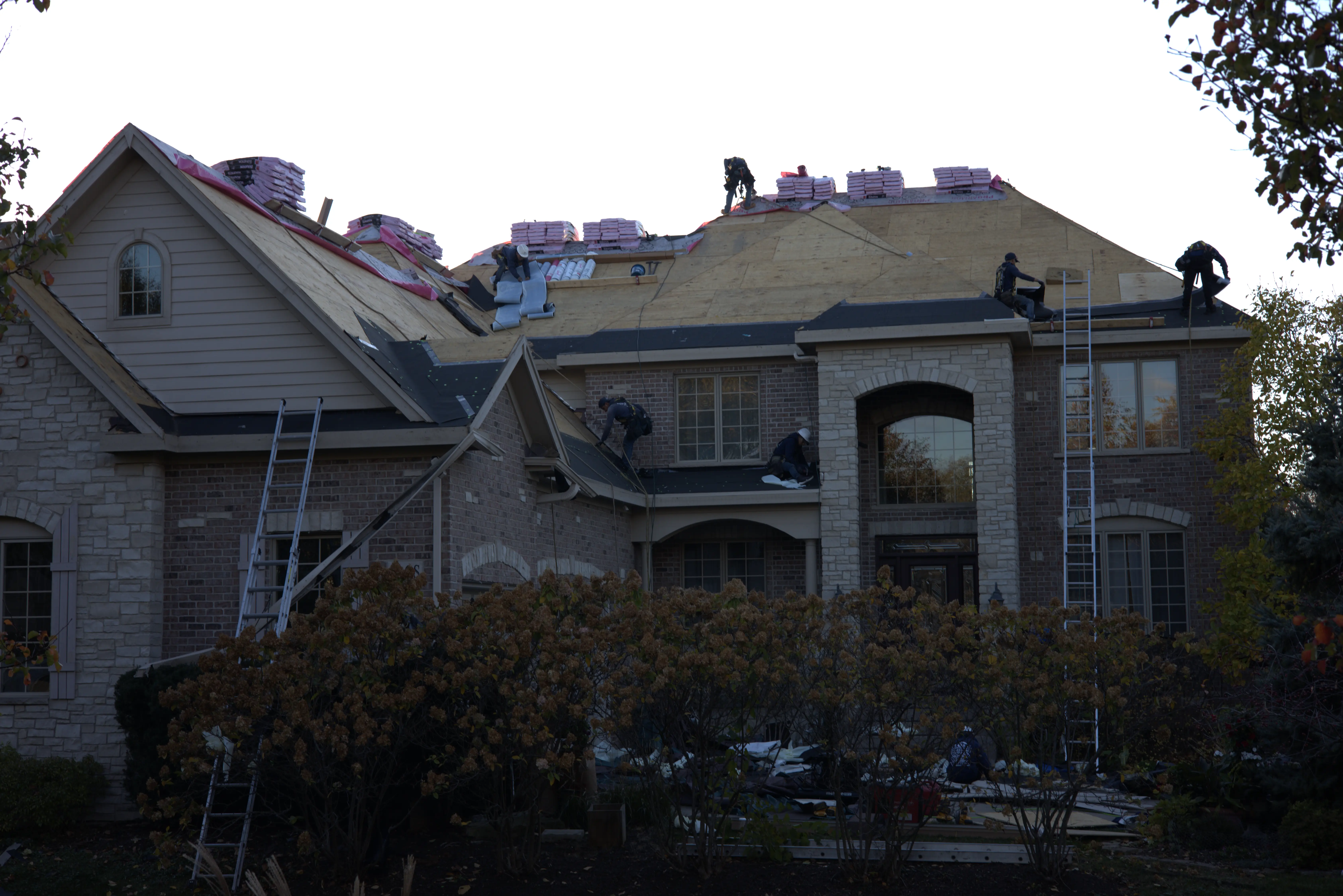 Materials Delivered To Residential Roof Replacement By Glob