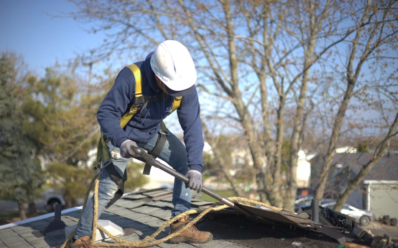 Tearing Off Old Residential Roof