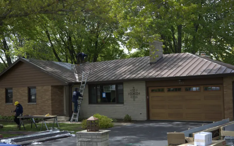 Global Exterior Experts Standing Seem Metal Roof On Residential Home