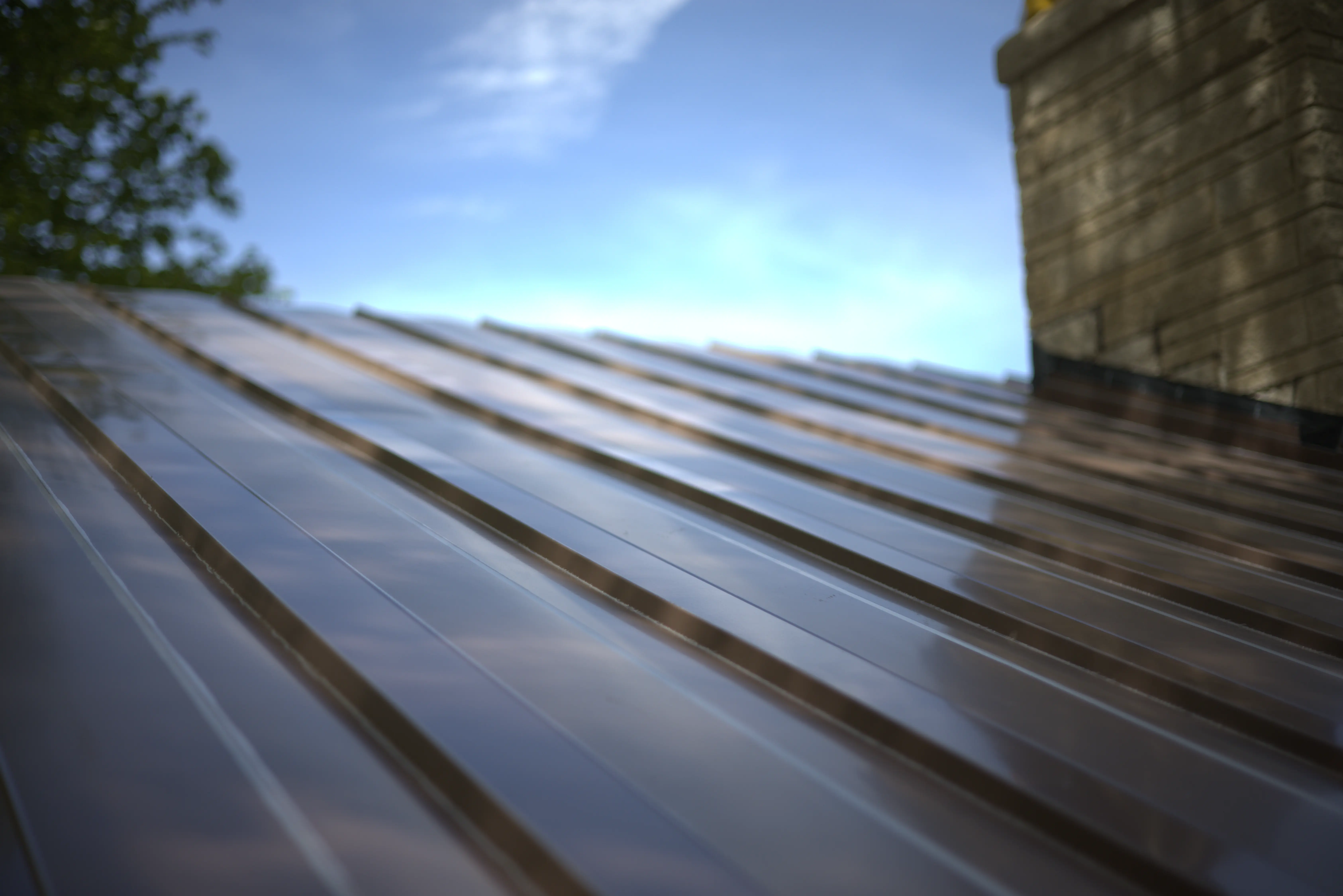 Clean Looking Brown Standing Seem Metal Roof 