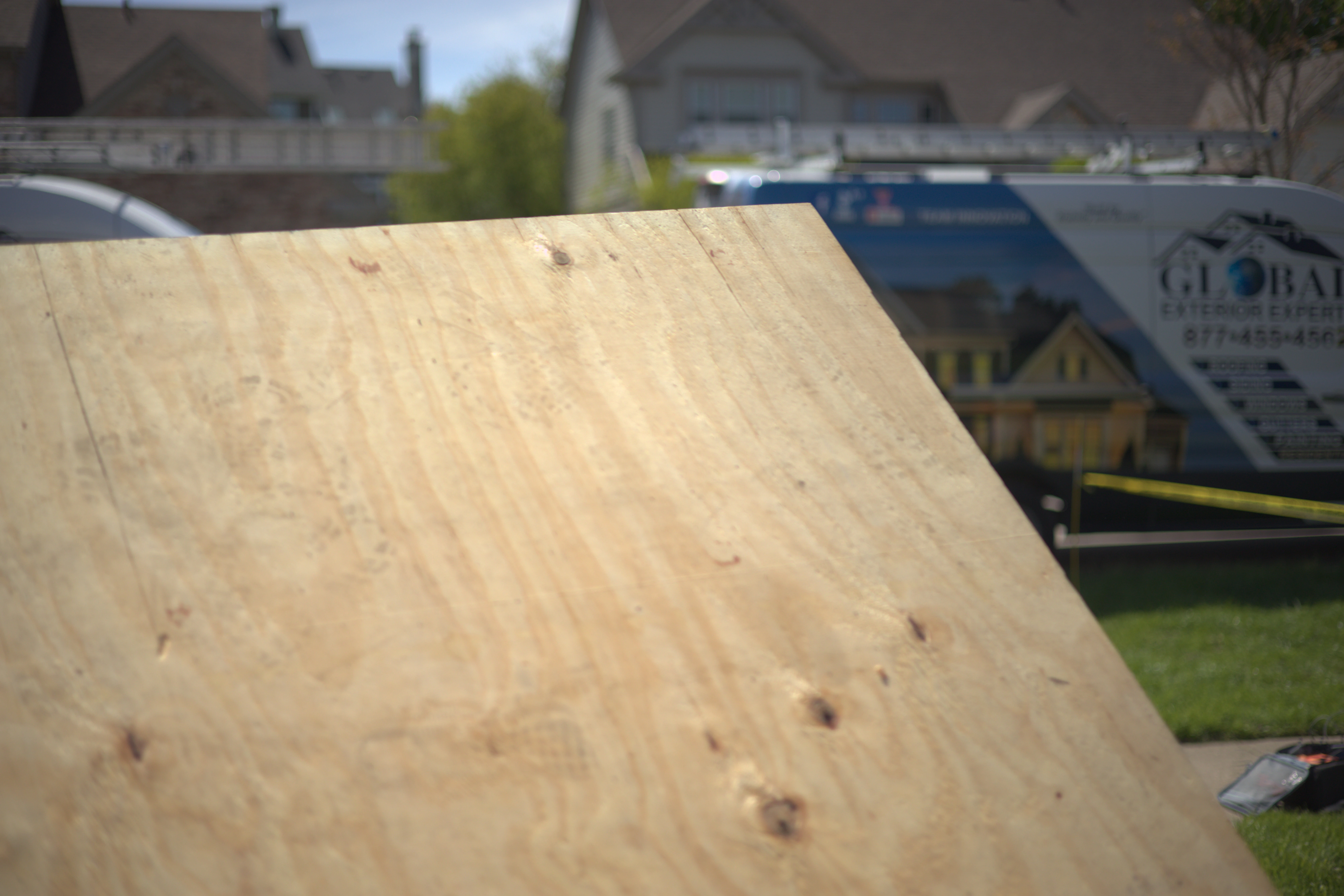 Picture Of Plywood Roof Decking Going To Be Installed On Residential Roof