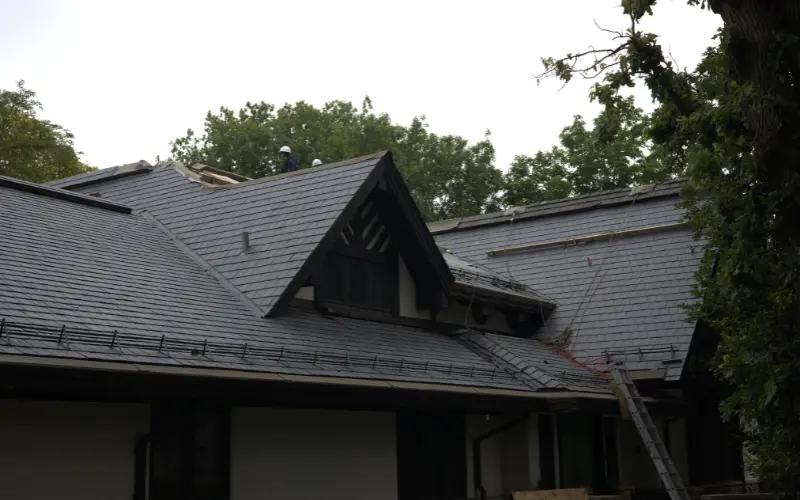 Real Grey Slate Roof On Residential Home
