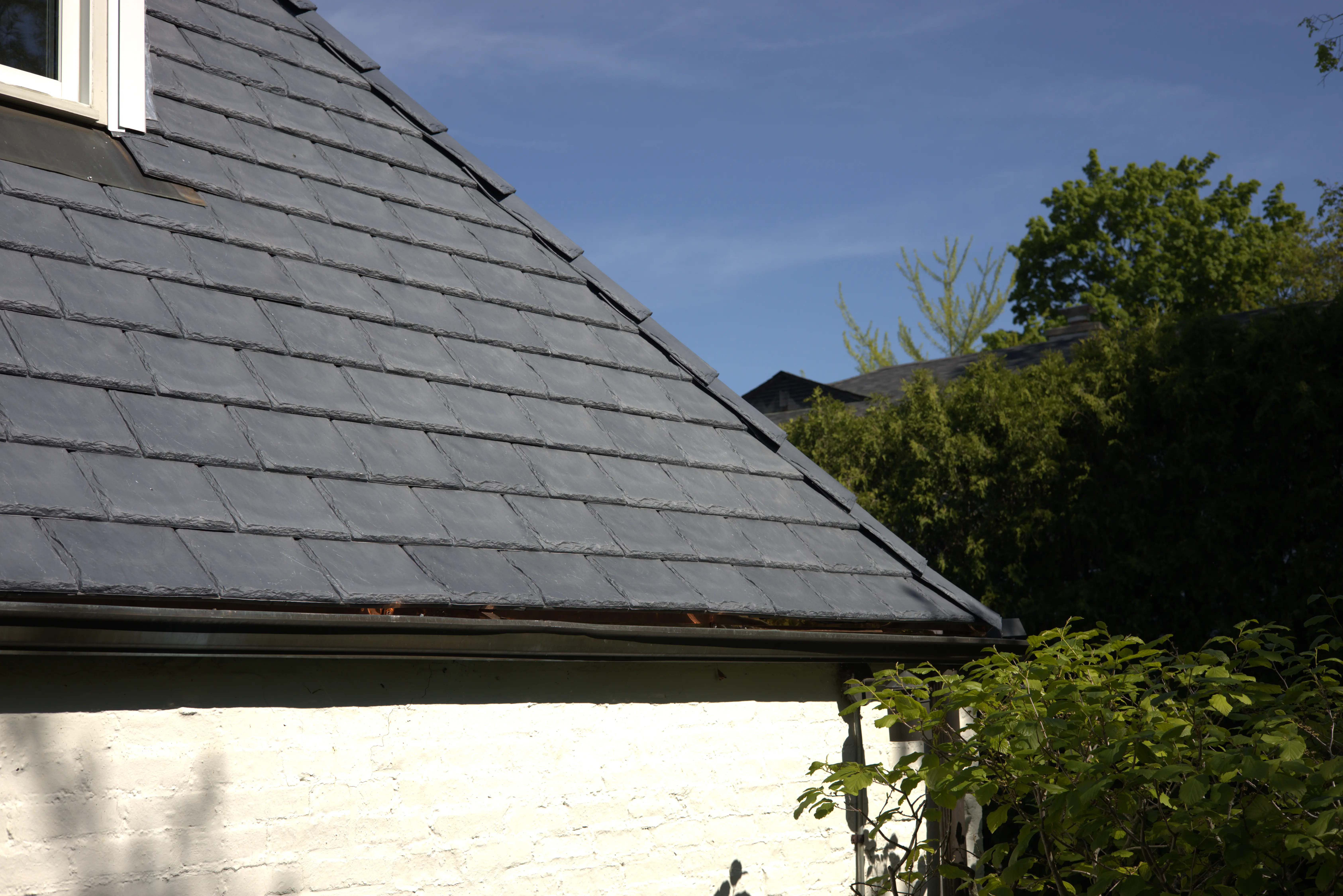 Drip edge flashing on residential slate home