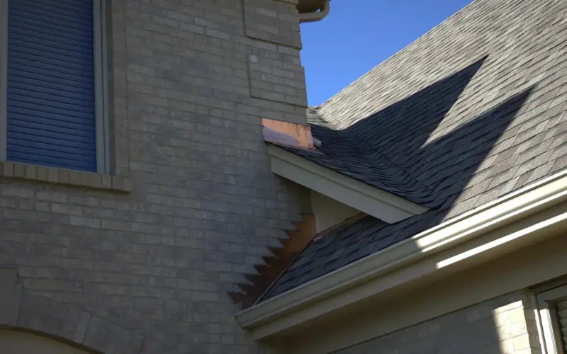 Copper Step Flashing On New Residential Roof Replacement Project