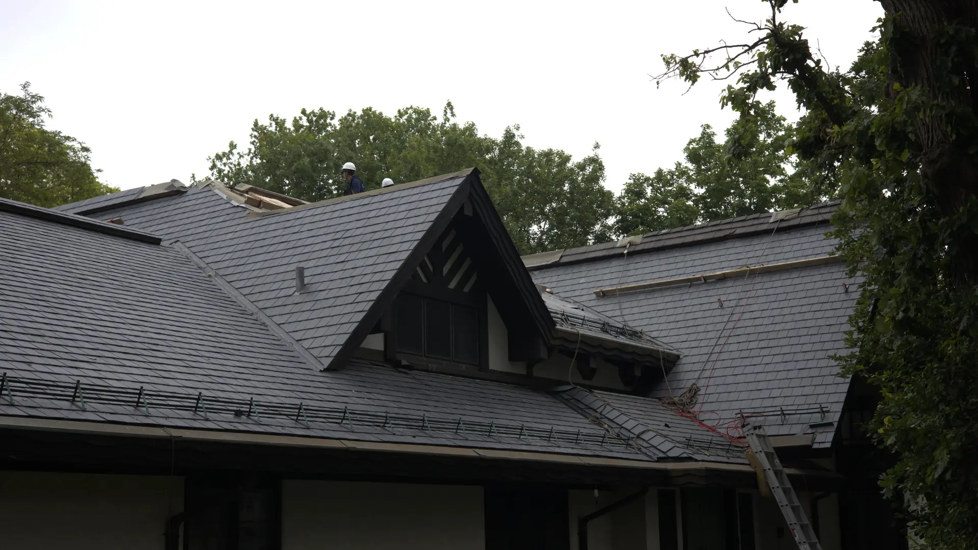 Grey Slate Roof On Residential Home