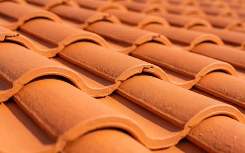 Clay Tile Roof On Residential home